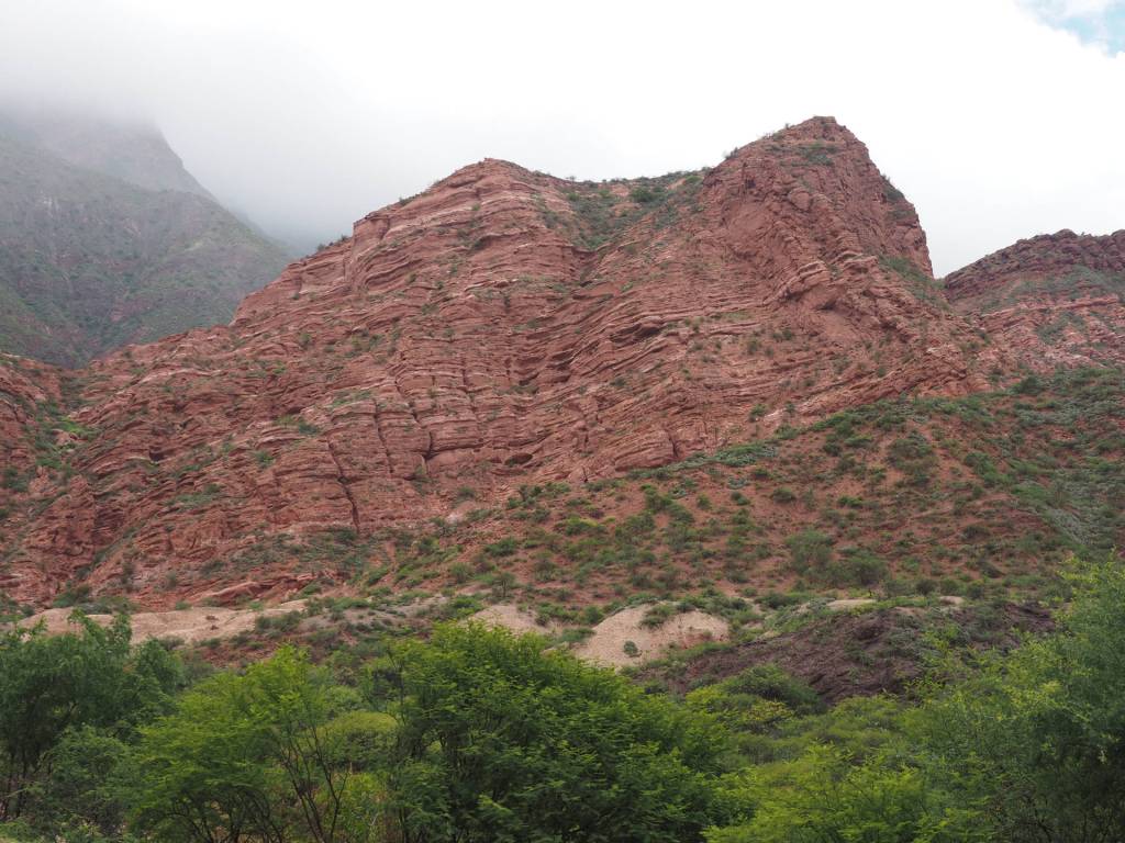 Typical canyon scenery on road between Salta and Cafayate.
